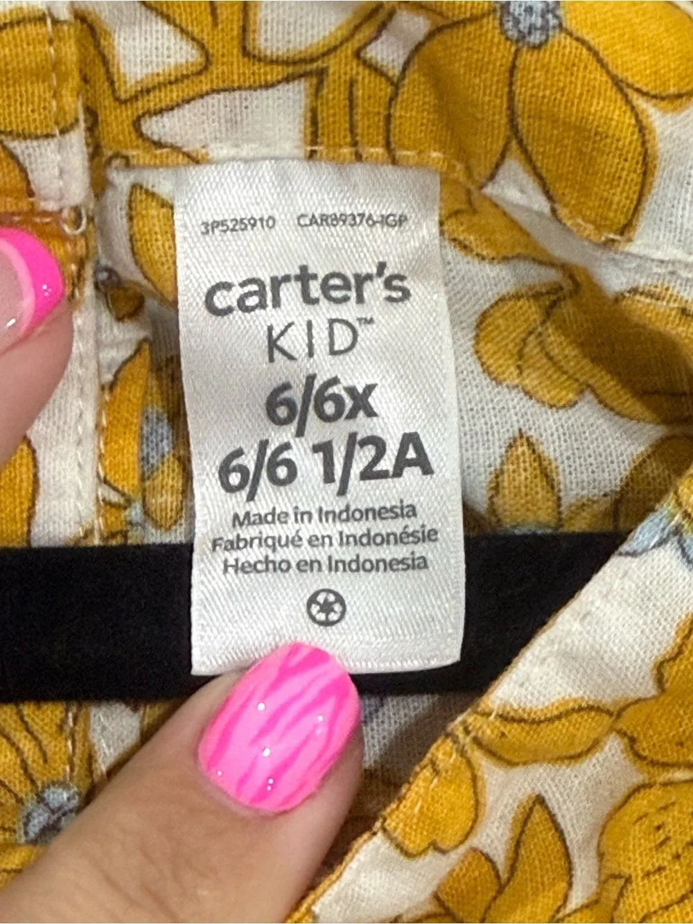 Carters Girls Yellow White Floral Ruffle Strap Sundress